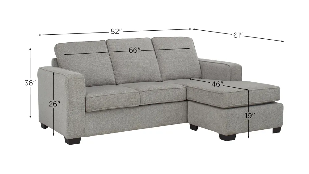 Farron Chenille Reversible Sleeper Sofa Dimensions