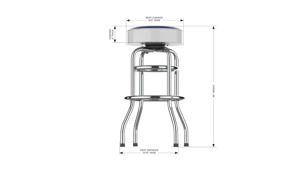 MLB Backless Swivel Bar Stool Dimensions