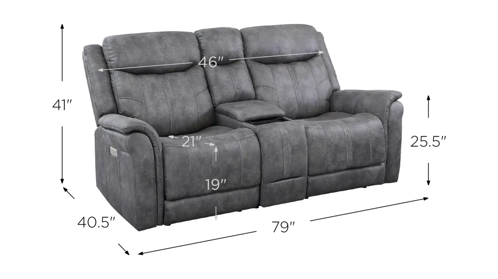 Morrison Power Loveseat Dimensions