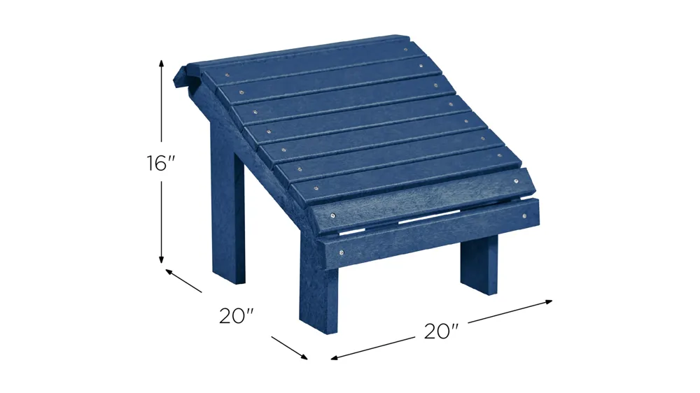 Generation Recycled Outdoor Premium Adirondack Footstool Dimensions