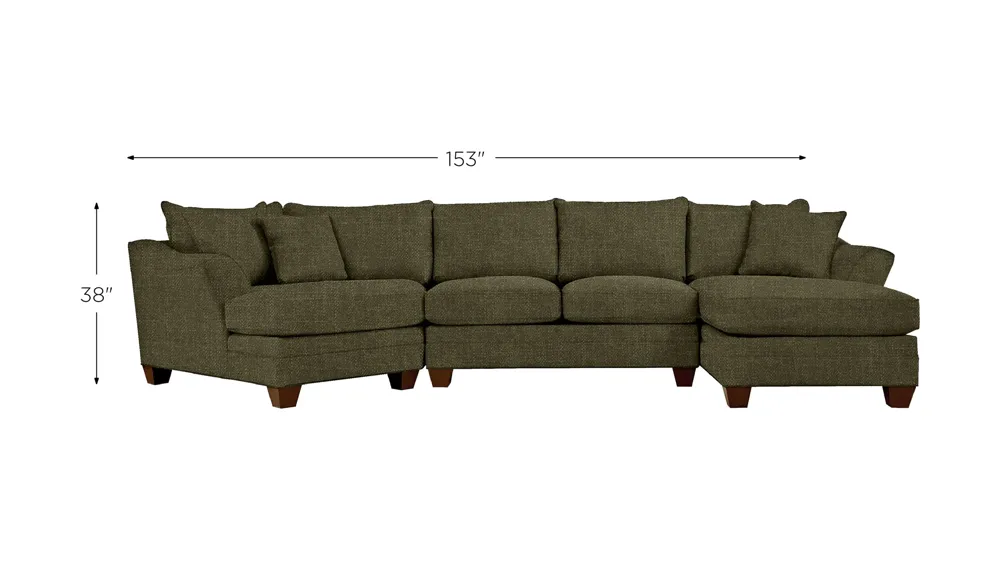 Foresthill 3-pc. Right Hand Facing Sectional Sofa Dimensions