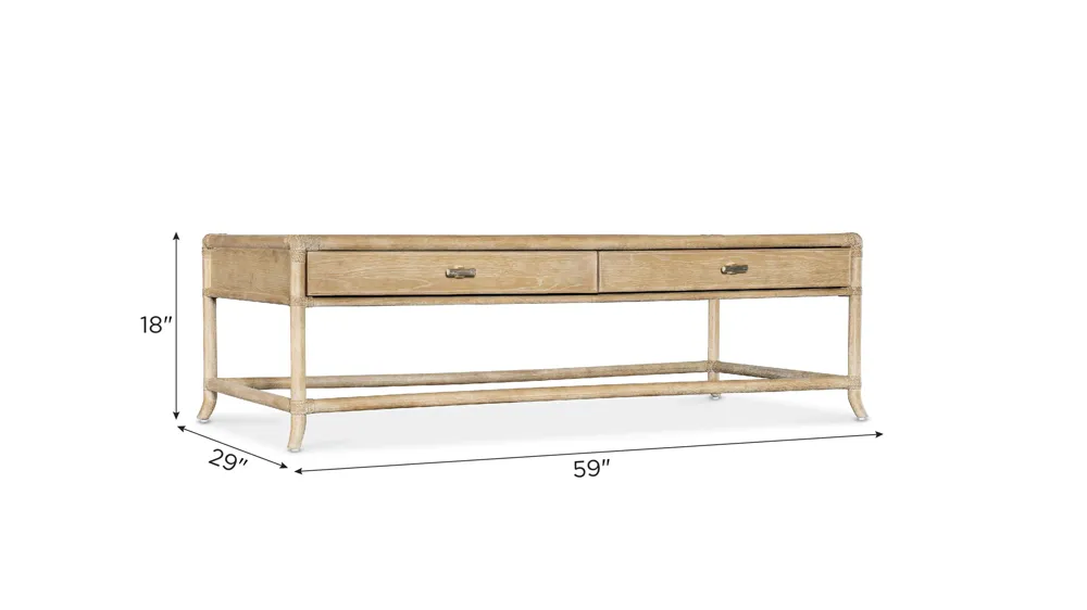 Retreat Pole Rattan Cocktail Table Dimensions