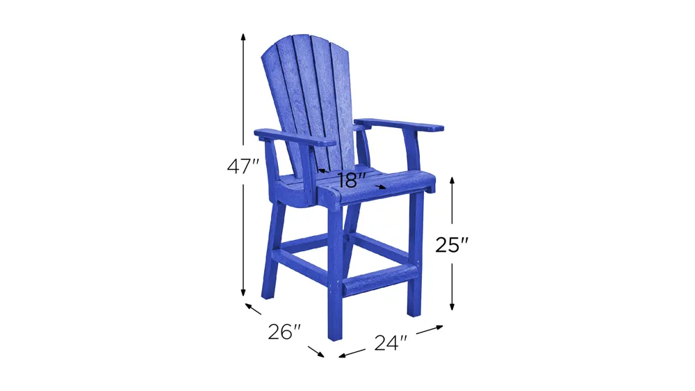 Generation Recycled Outdoor Counter Height Arm Chair Dimensions