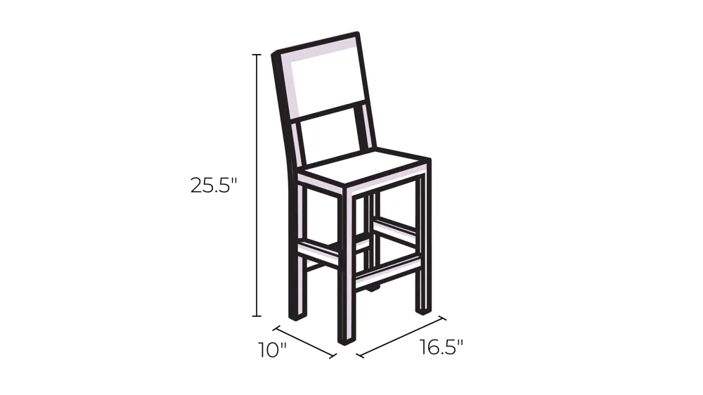 Shapel Counter Height Stool - Set of 2 Dimensions