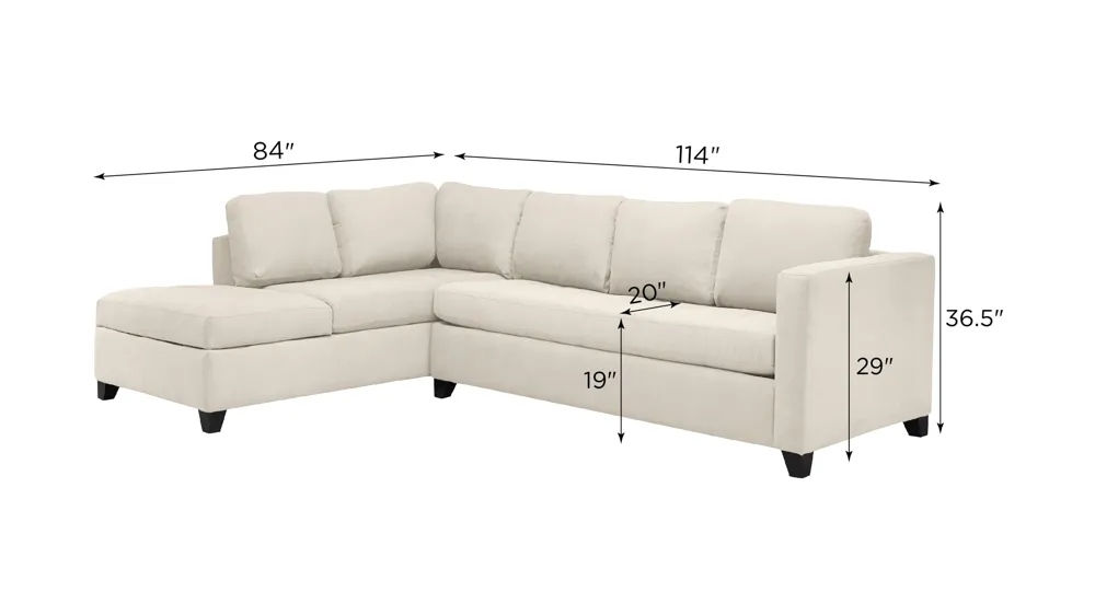 Dexter 2-pc. Sofa Chaise w/Queen Sleeper Dimensions
