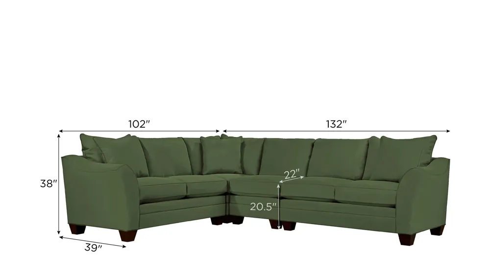 Foresthill 4-pc. Loveseat Sectional Sofa Dimensions