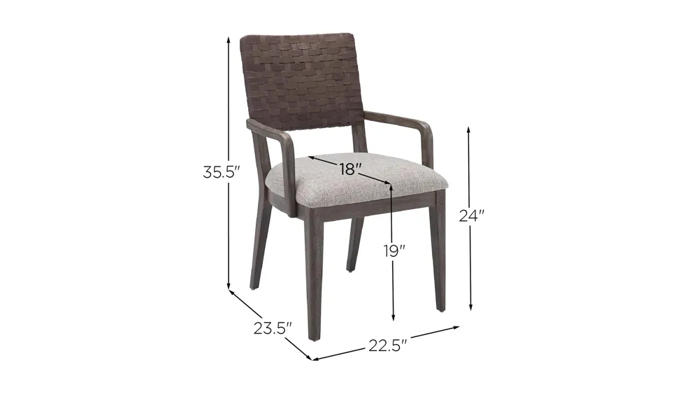 Castleton Upholstered Arm Chair Dimensions