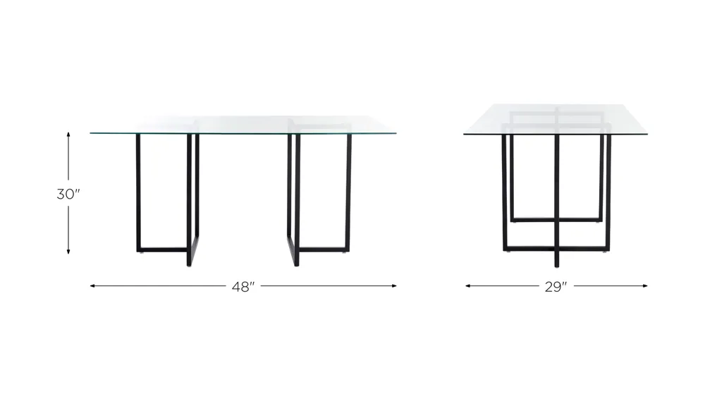 Legend 29x48" Rectangular Table Dimensions