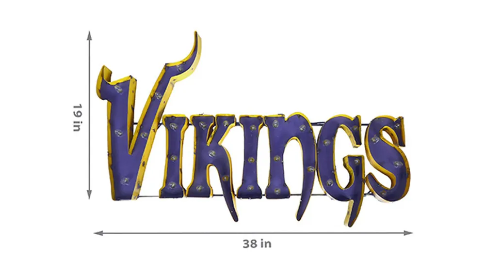NFL Lighted Recycled Metal Sign Dimensions