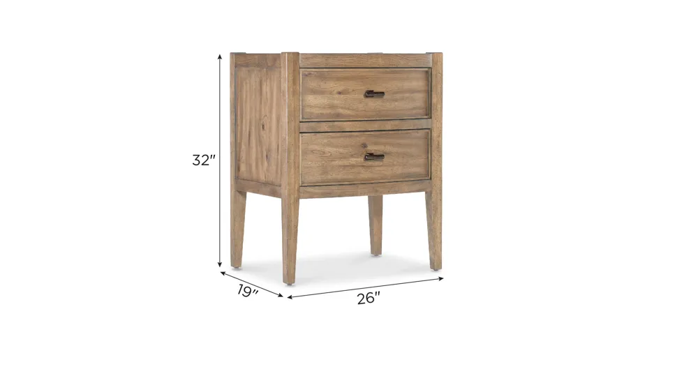 Vineyard Row Two Drawer Nightstand Dimensions