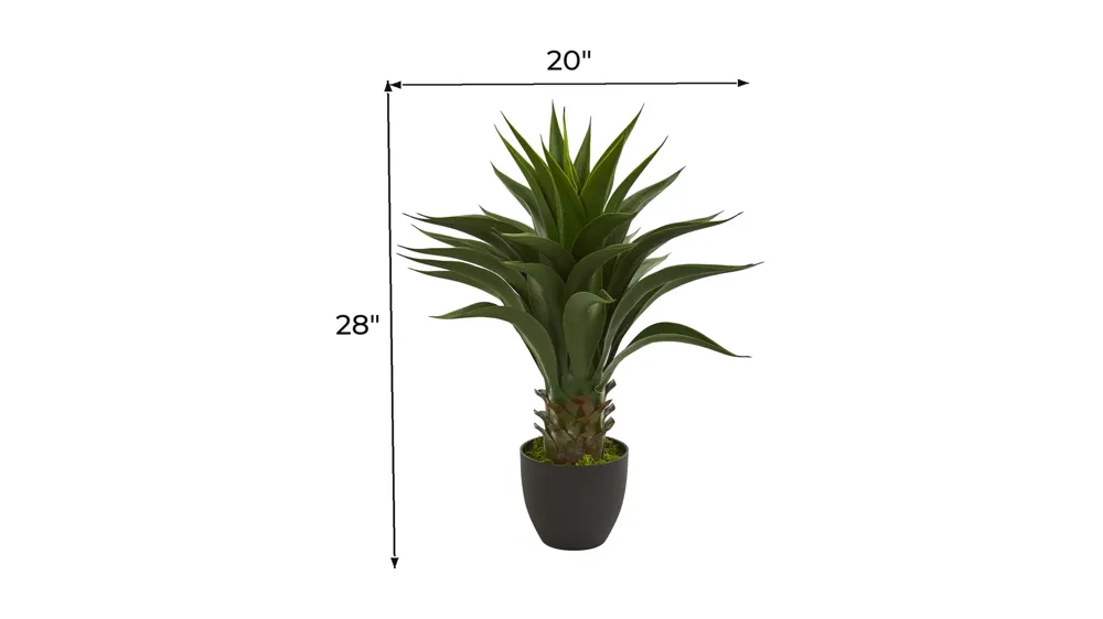 28in. Agave Artificial Plant Dimensions