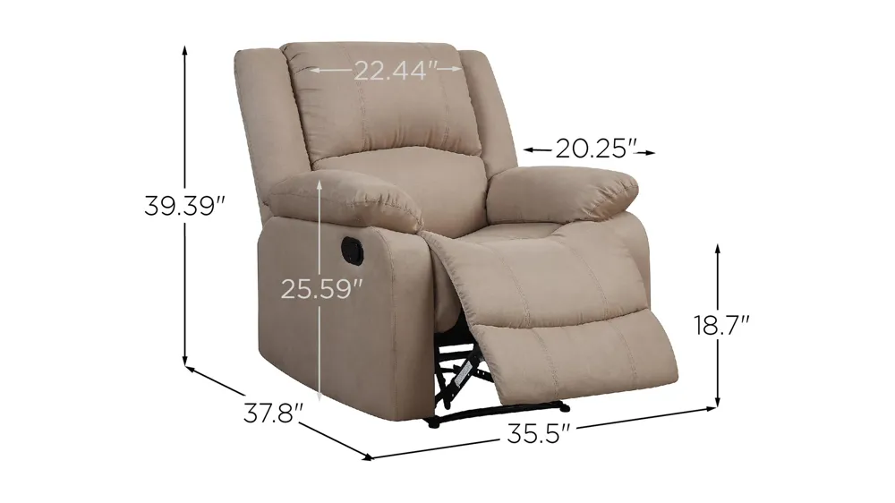 Pierce Manual Recliner Dimensions