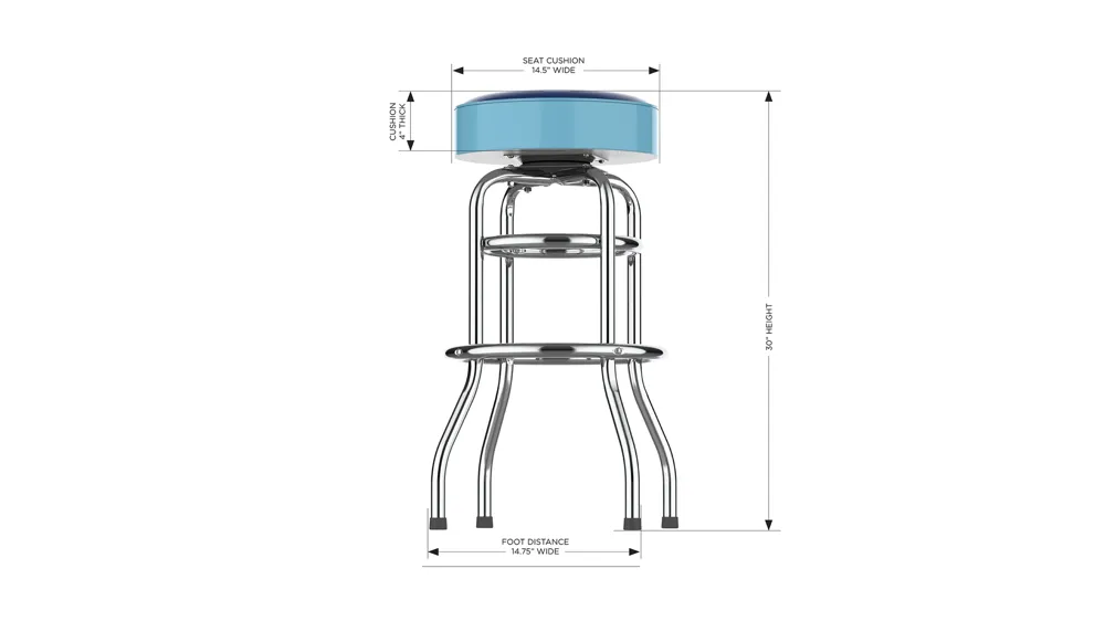 MLB Backless Swivel Bar Stool Dimensions