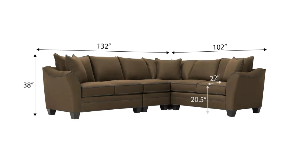 Foresthill 4-pc. Loveseat Sectional Sofa Dimensions
