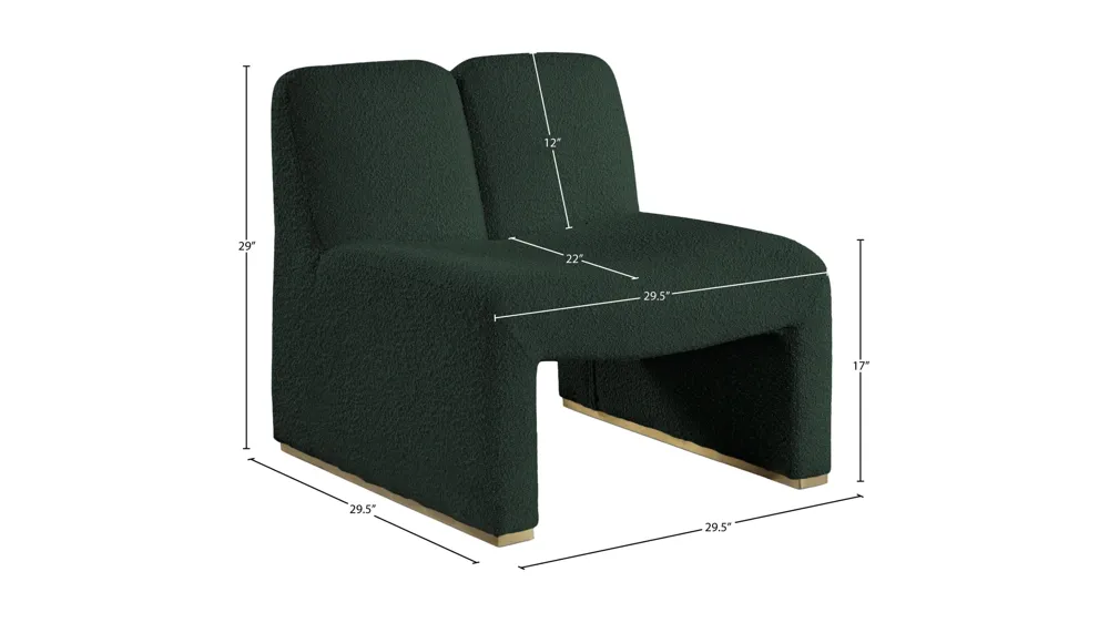 Alta Boucle Fabric Accent Chair Dimensions