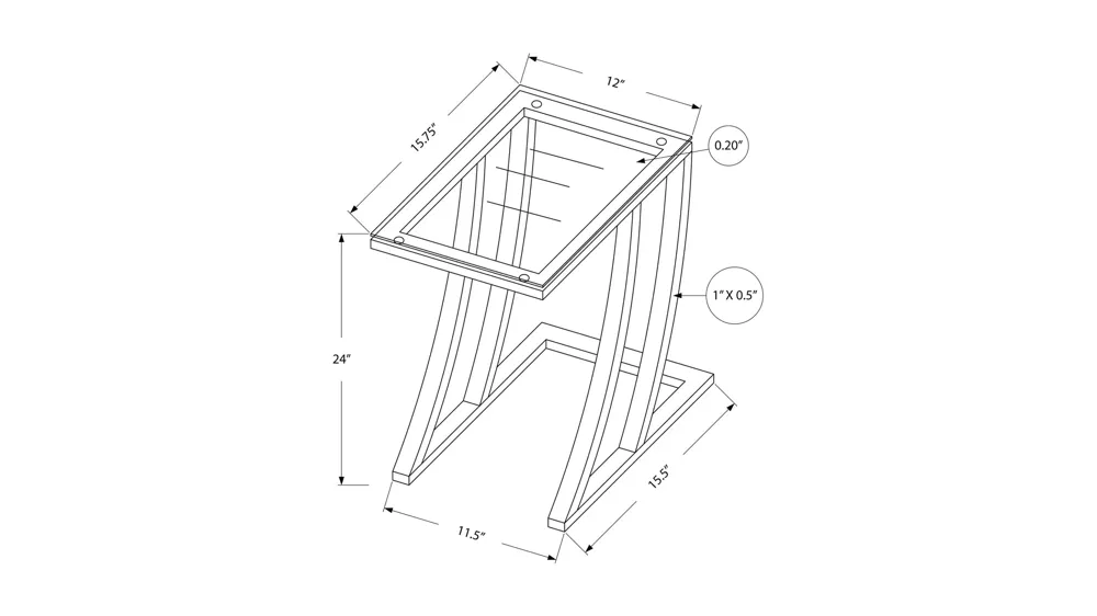 Monarch Specialties Z Accent Table Dimensions