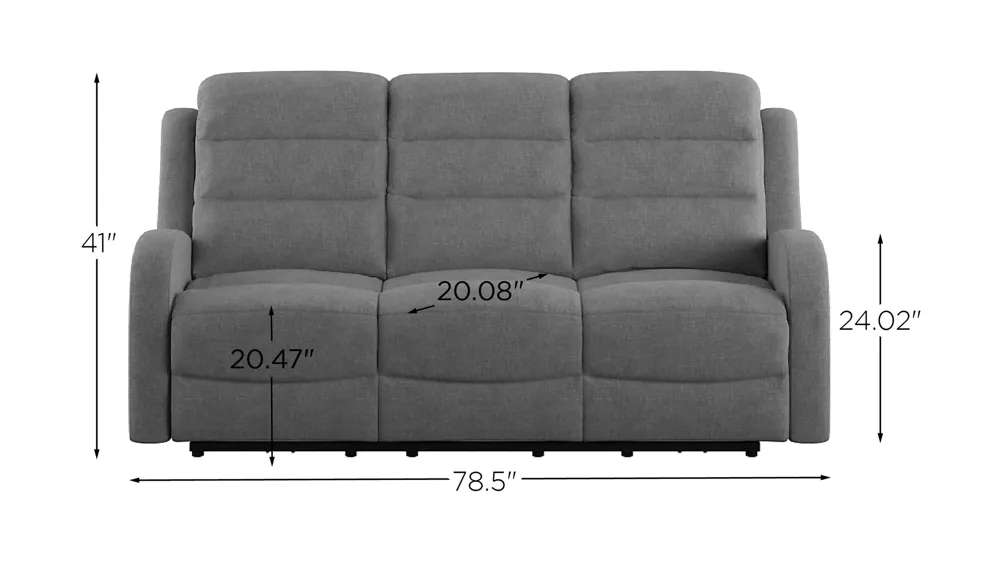Harvey Dual Power Sofa Recliner And Headrest Dimensions