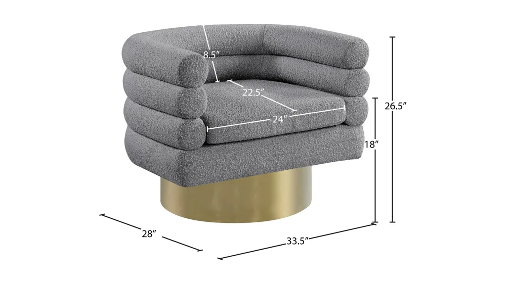 Tessa Boucle Fabric Accent Chair Dimensions