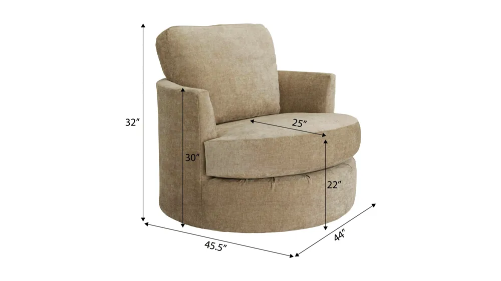 Oliver Swivel Barrel Chair Dimensions
