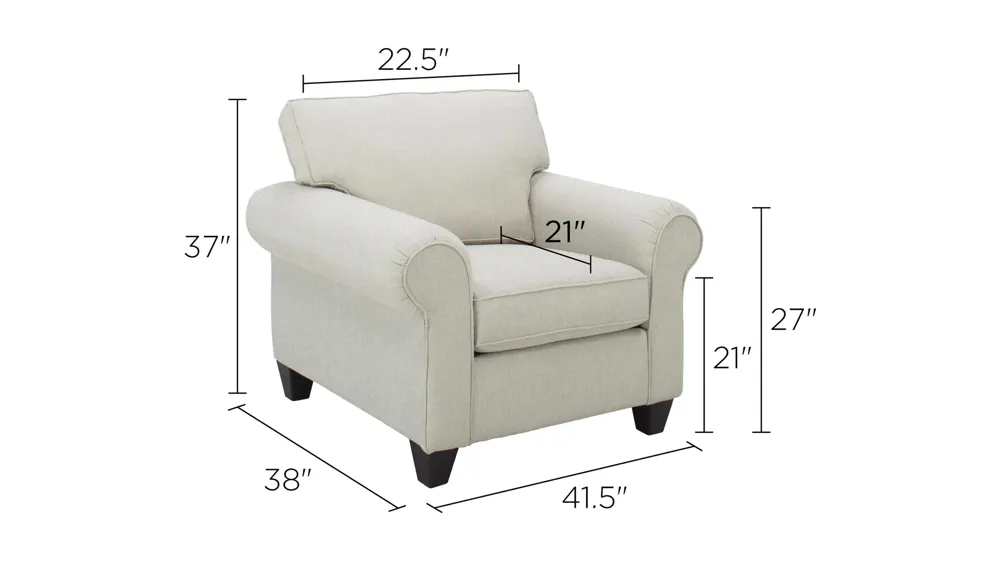 Saige Chenille Chair Dimensions
