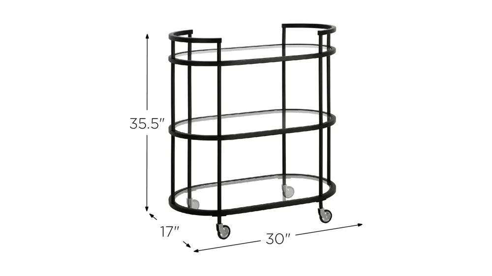 Cassie Bar Cart Dimensions