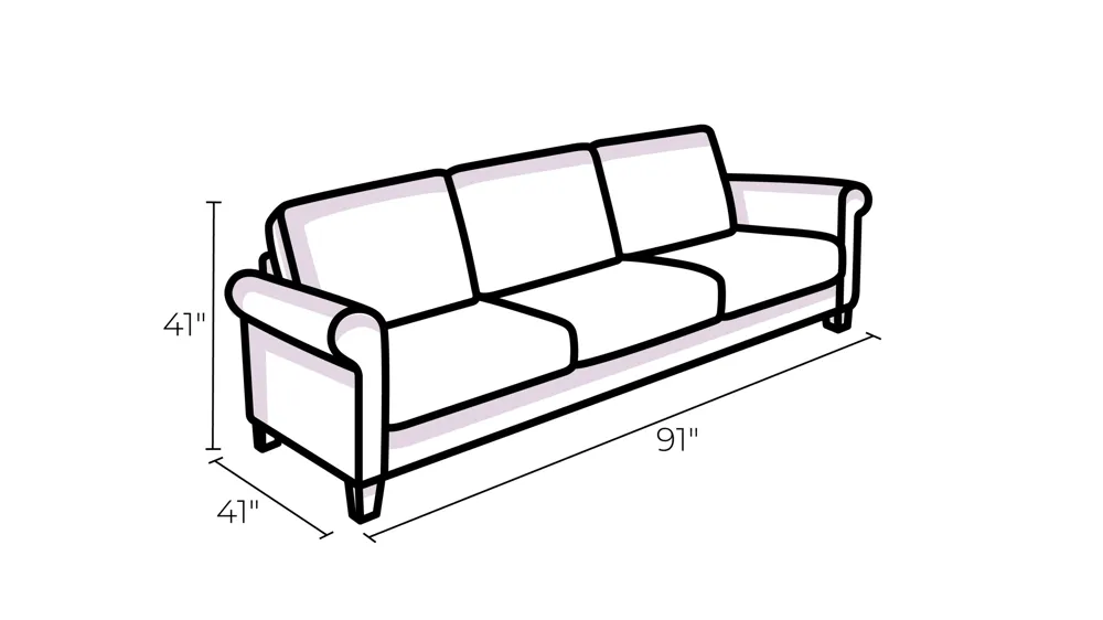Iris Power Reclining Sofa w/ Power Headrests Dimensions