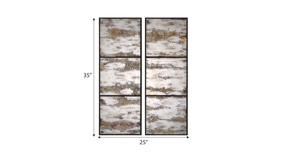 Rahila Antiqued Mirror: Set Of 2 Dimensions