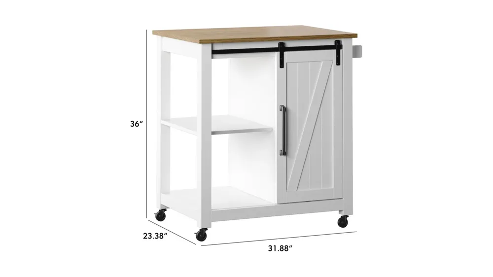 Geremia Barndoor Kitchen Cart Dimensions
