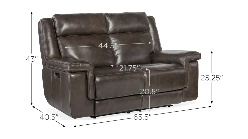 Montel Lay Flat Power Loveseat with Power Headrest & Lumbar Dimensions