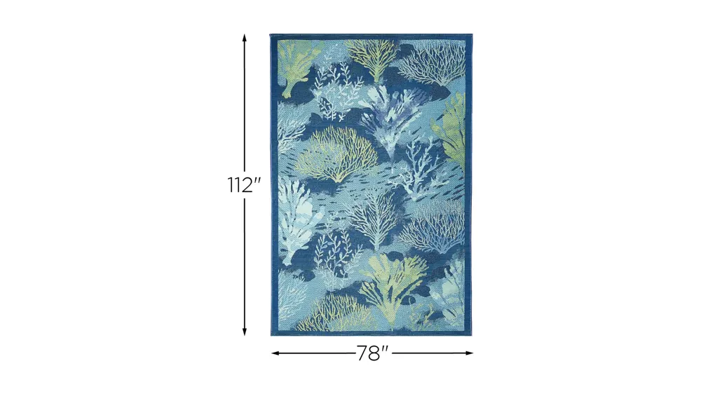 Marina Coral Garden Indoor/Outdoor Rug Dimensions