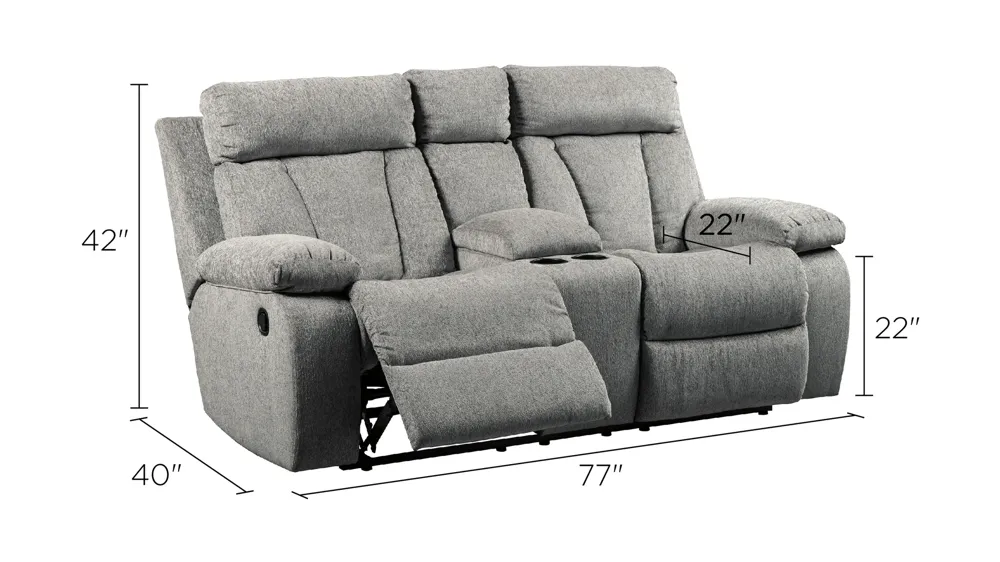 Alexandria Reclining Loveseat Dimensions