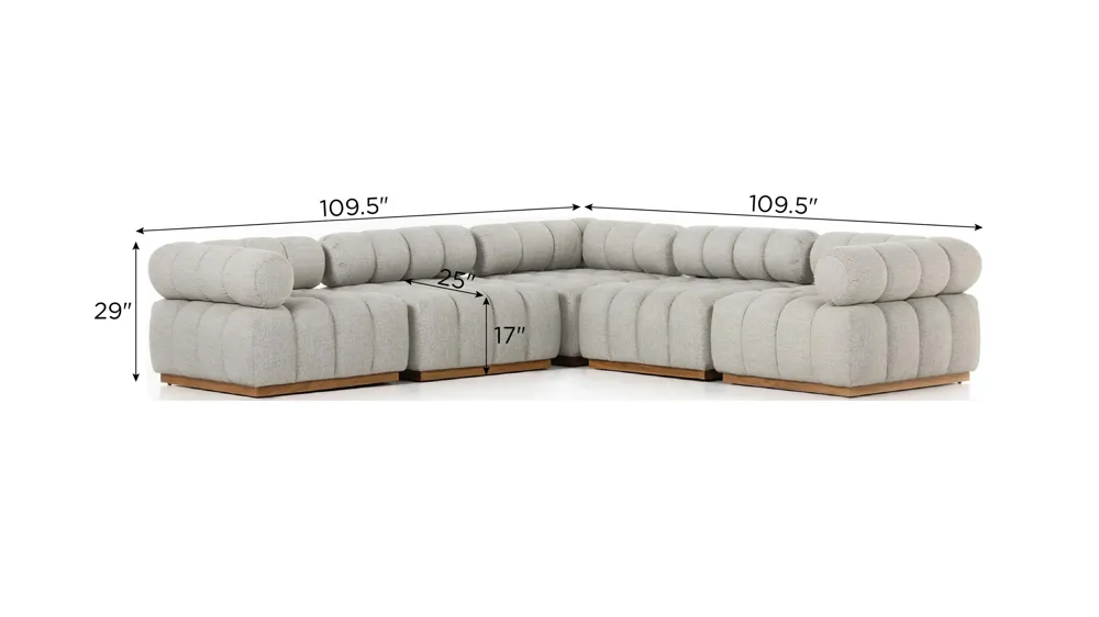 Roma Outdoor Sectional 5-pc. Dimensions