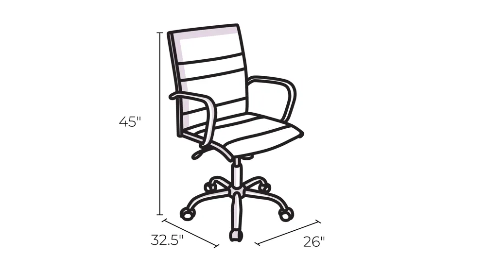 Beckett Executive Swivel Tilt Chair Dimensions