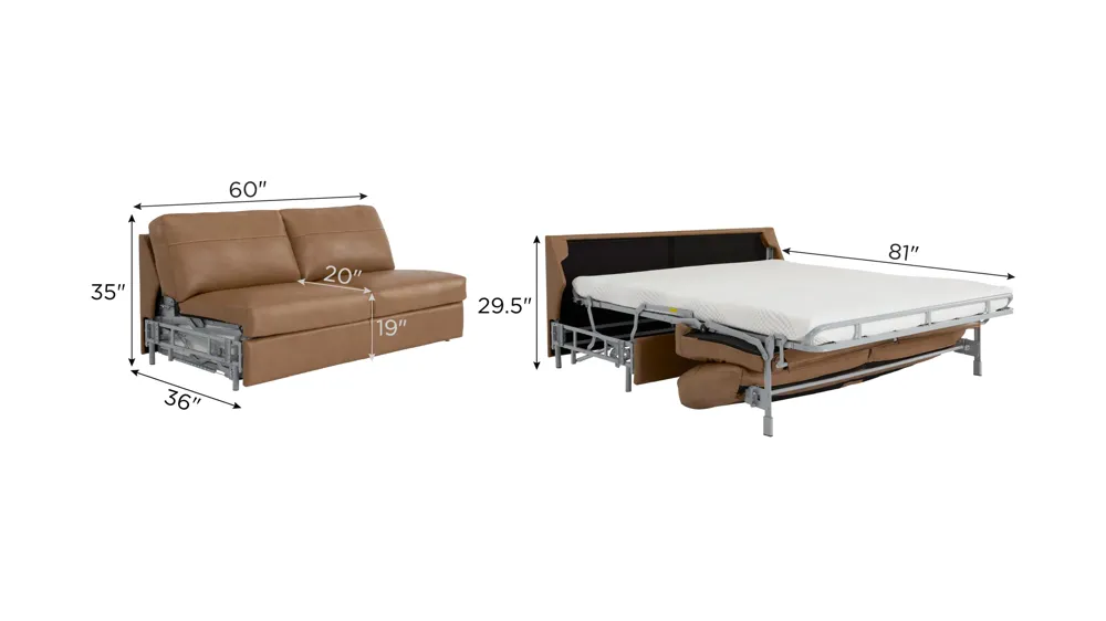 Harley Leather Armless Full Sleeper Dimensions