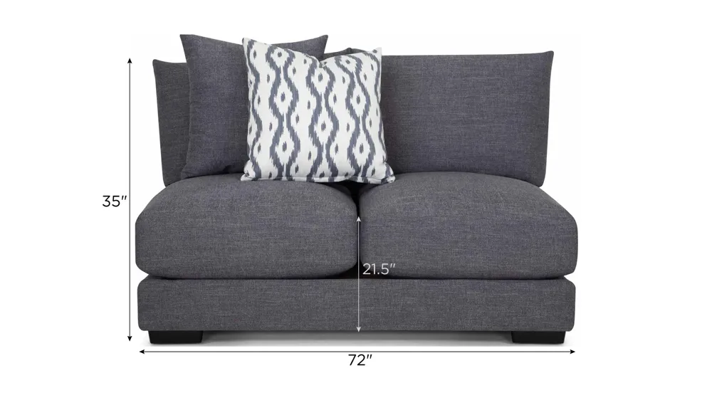 Carter Armless Loveseat Dimensions