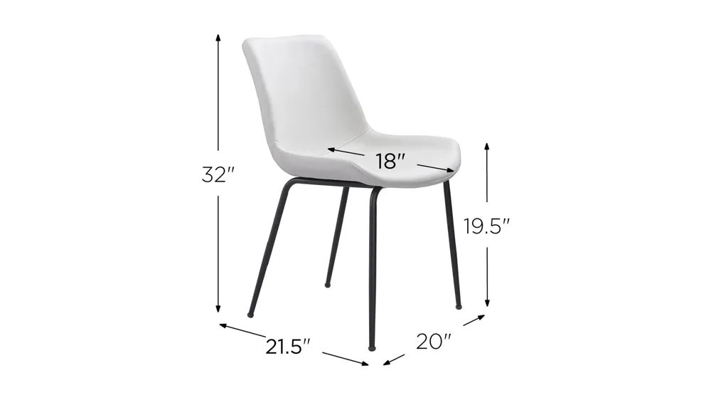 Byron Dining Chair: Set of 2 Dimensions