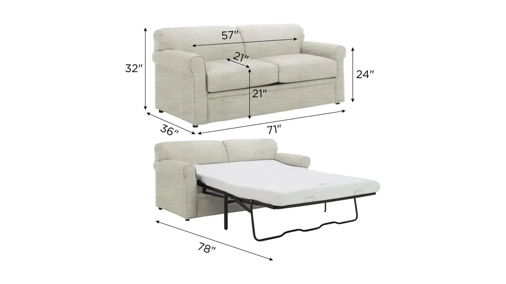 Luann Full Sleeper Sofa Dimensions