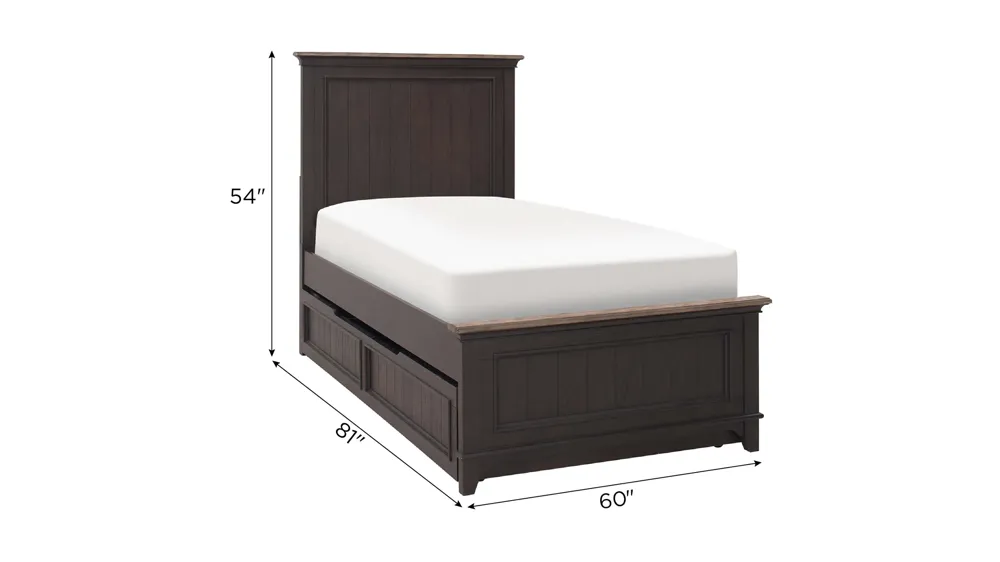 Dakota Panel Bed w/ Trundle Dimensions
