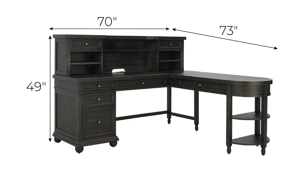 Manitoba 4-pc. L-Shaped Desk Dimensions