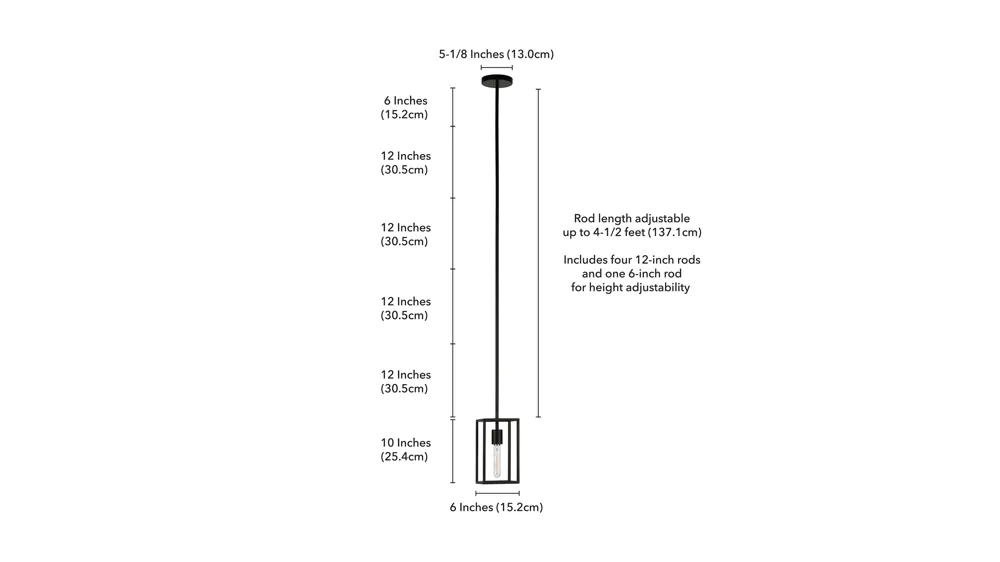Yuli Square Framed Pendant Dimensions