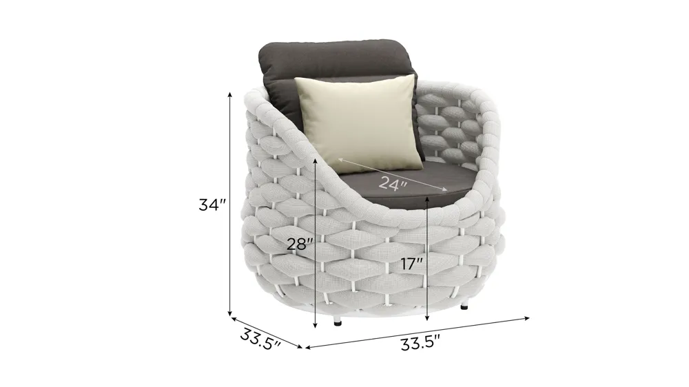 Coral Reef Outdoor Accent Chair Dimensions