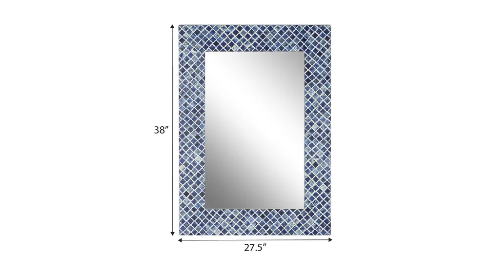 Ivy Collection Blue Wall Mirror Dimensions