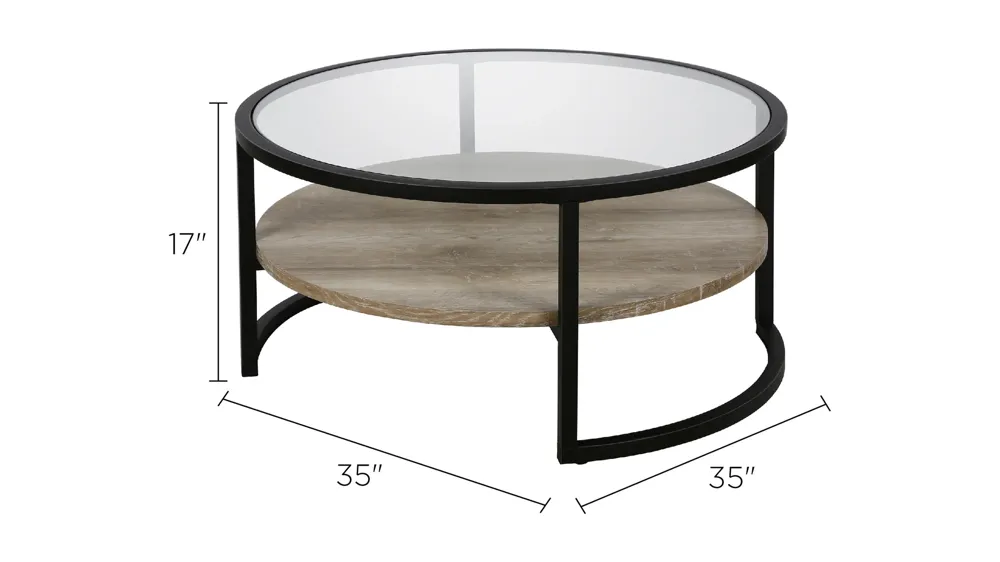 Winston Limed Oak Round Coffee Table Dimensions