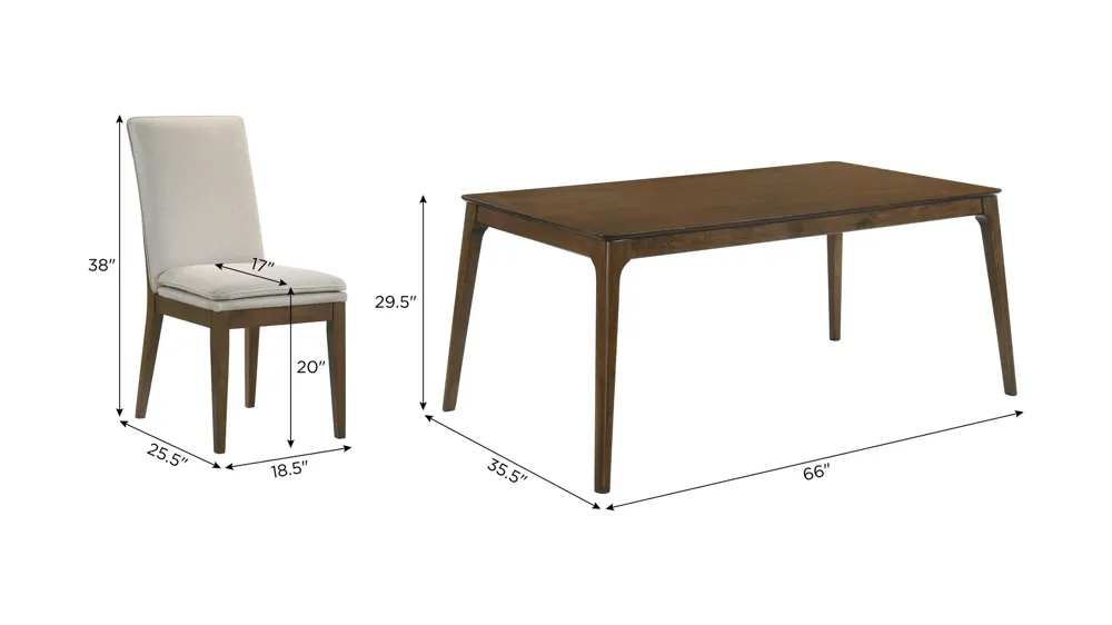 Maggie 5-pc. Dining Set Dimensions