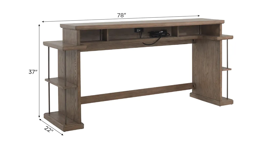 City Scape Sofa Console Table w/ Cubbies Dimensions