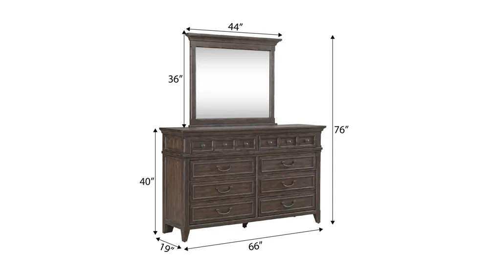 Paradise Valley Dresser w/Mirror Dimensions