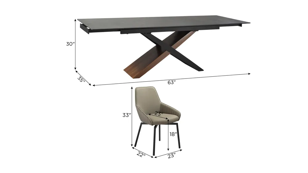 Milena 7-pc. Dining Set Dimensions