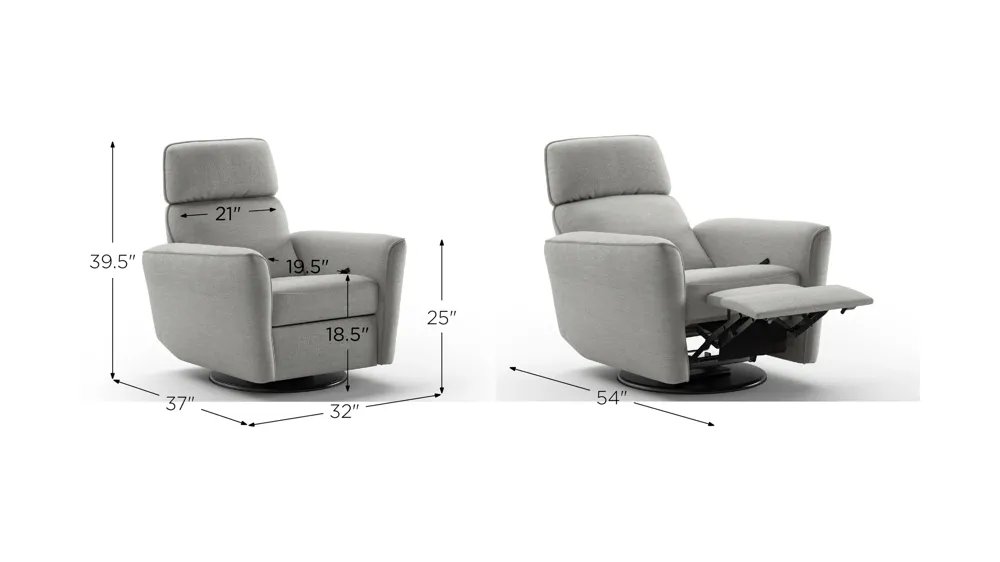 Welted Manual Recliner Dimensions