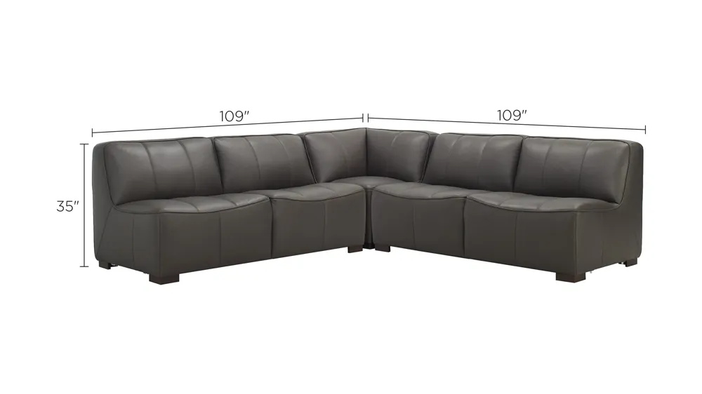 Burchill Leather 3-pc. Sectional Dimensions