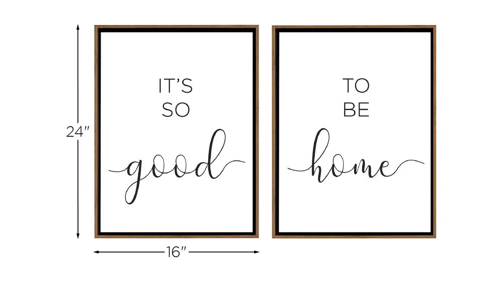 Stratton It's So Good To Be Home Canvas Wall Art Dimensions